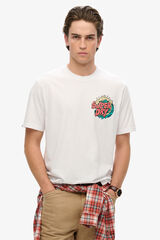 Superdry Camiseta solta narrativa ao ar livre branco