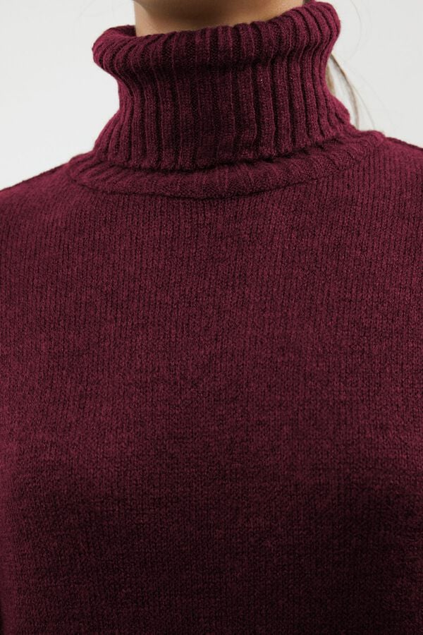 Trendyol Vestido midi de malha gola alta estampado