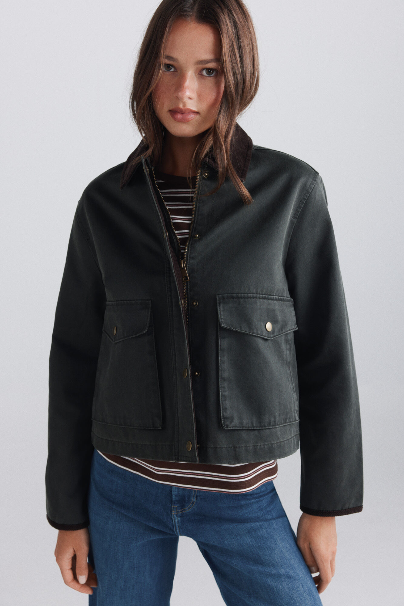 Springfield Short waxed corduroy collar jacket