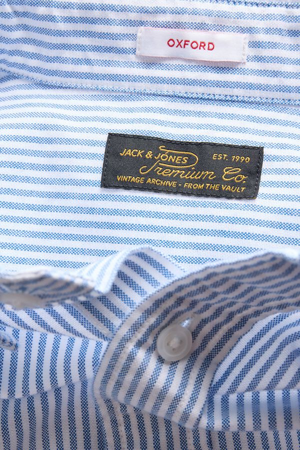 Jack & Jones Camisa Oxford 100% algod&atilde;o azul