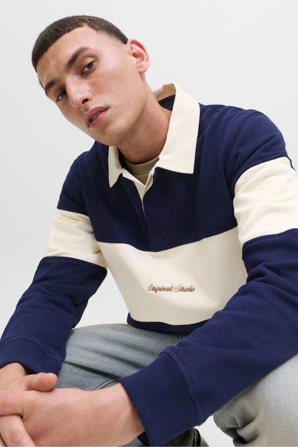 Jack & Jones Sweatshirt polo com listras azul