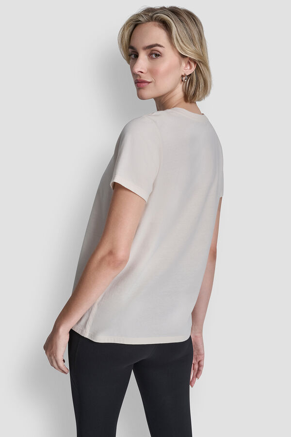 DKNY T-shirt com logo bege