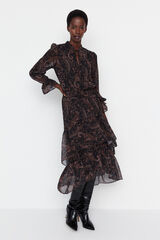 Trendyol Vestido gola halter estampado