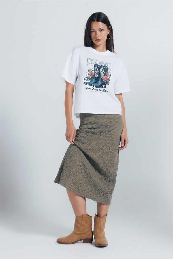 Springfield Camiseta gráfica ocidental cru