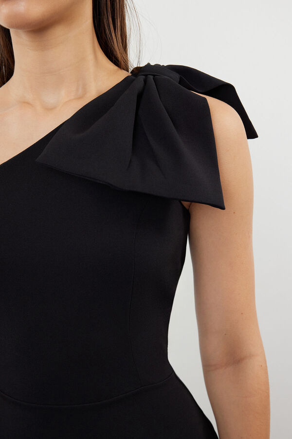 Trendyol Vestido justo de um ombro só preto
