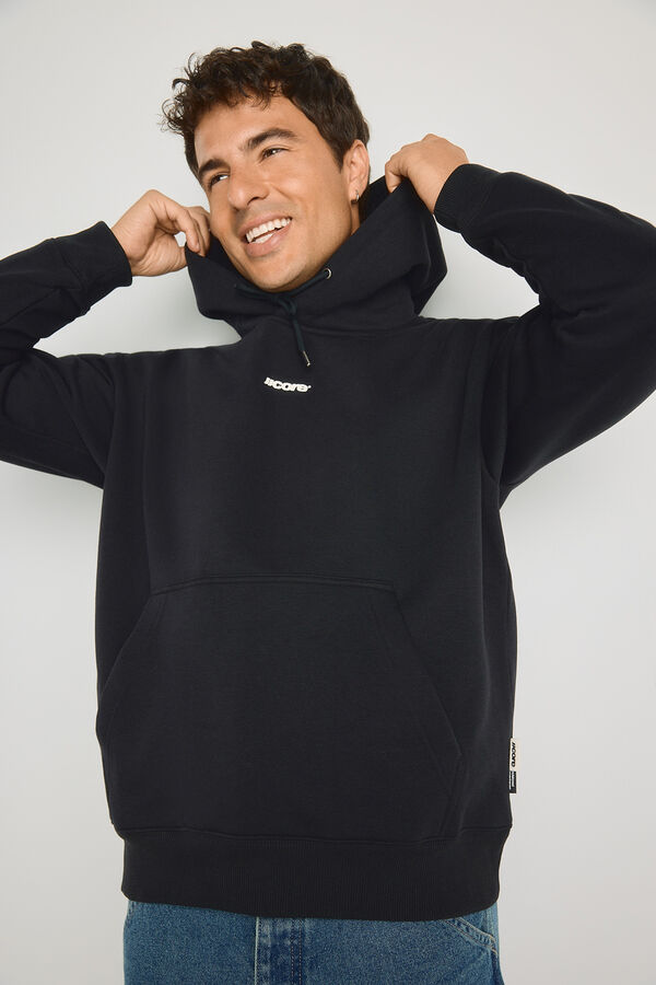 Jack & Jones Sweatshirt loose com capuz preto