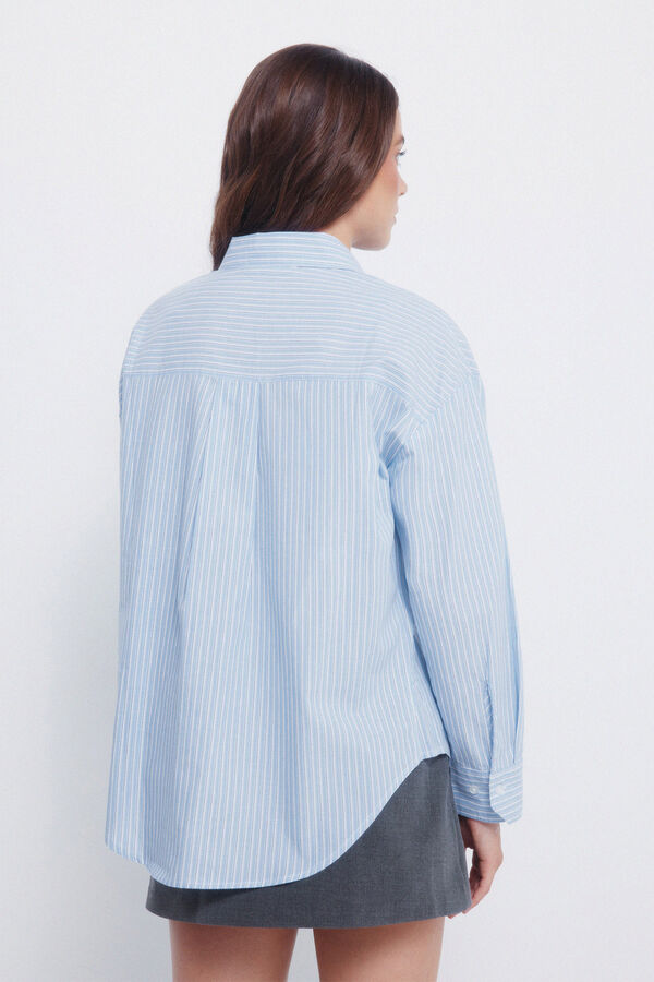 Springfield Camisa oversized com bolso de remendo azul