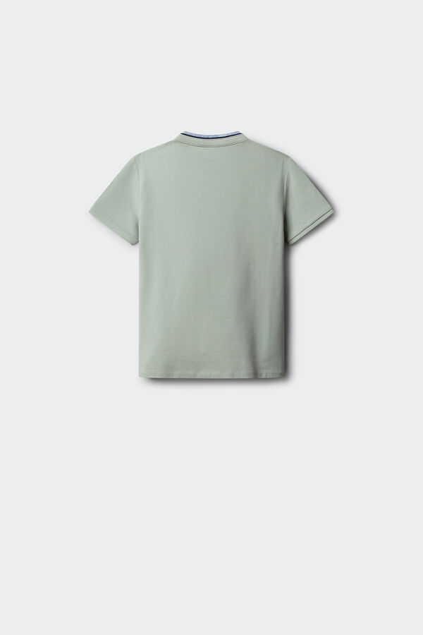 Springfield Kids Polo gola mao em chambray menino verde