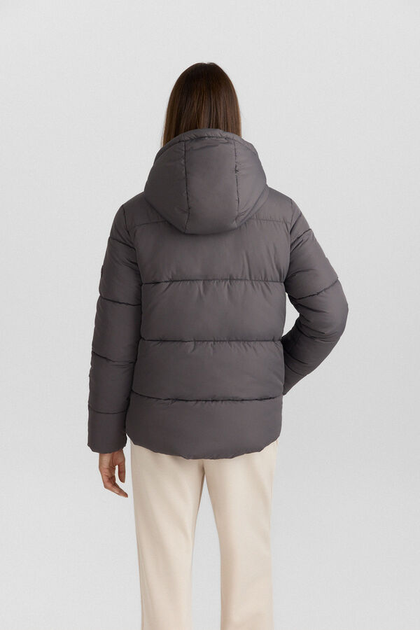 Springfield Casaco curto acolchoado com capuz cinzento