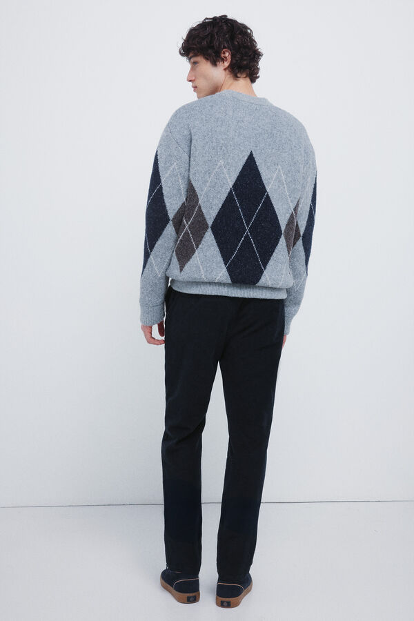 Springfield Slim fit micro corduroy chinos blue