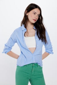 Springfield Tailored cotton blouse navy mix