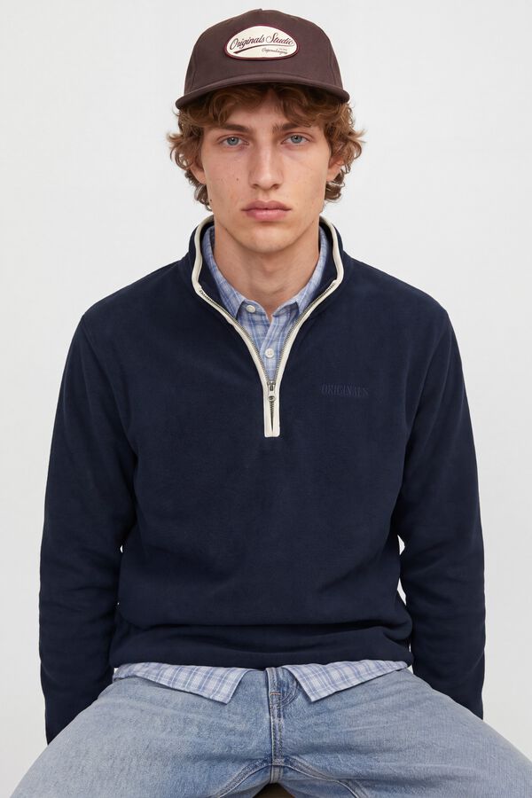 Jack & Jones Casaco polar com fecho de correr a meio azul