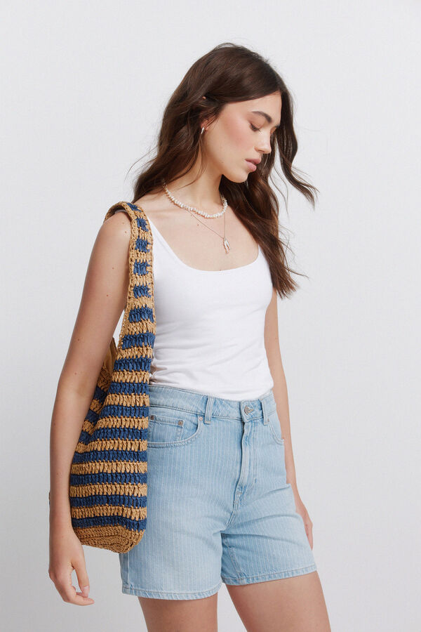 Springfield Mala de ombro &agrave;s riscas azul