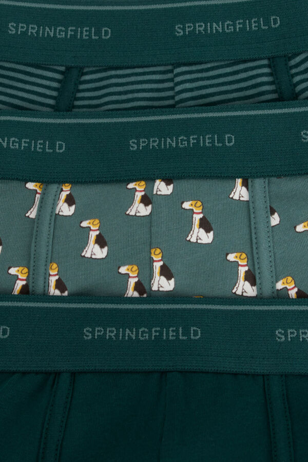 Springfield Pack 3 boxers c&atilde;o verde