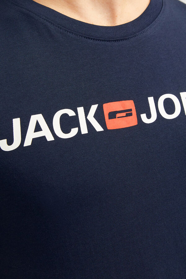 Jack & Jones T-shirt manga curta logo azul