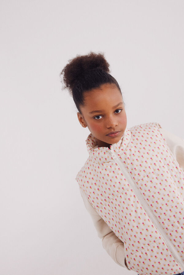 Springfield Kids Colete acolchoado estampado de menina branco