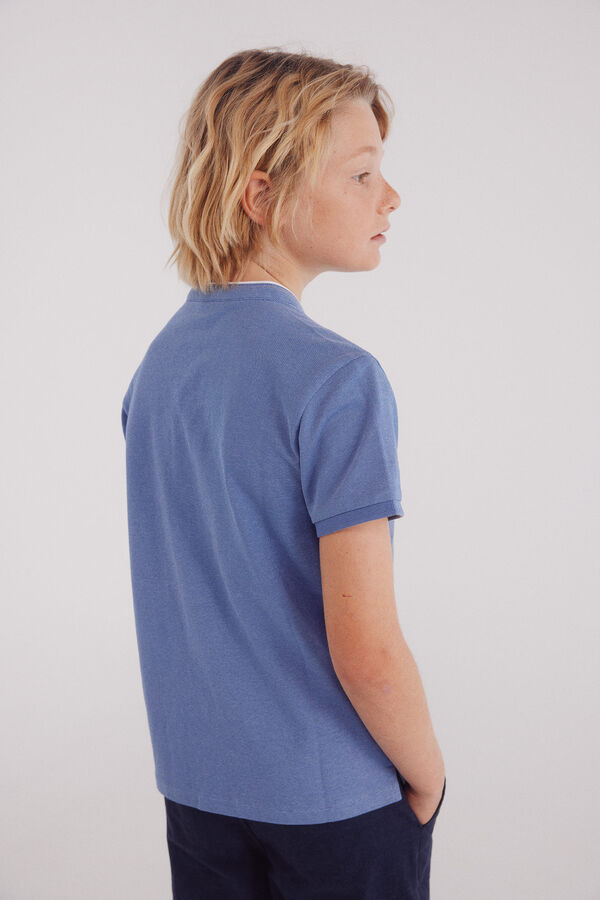 Springfield Kids Polo cuello mao oxford niño azul
