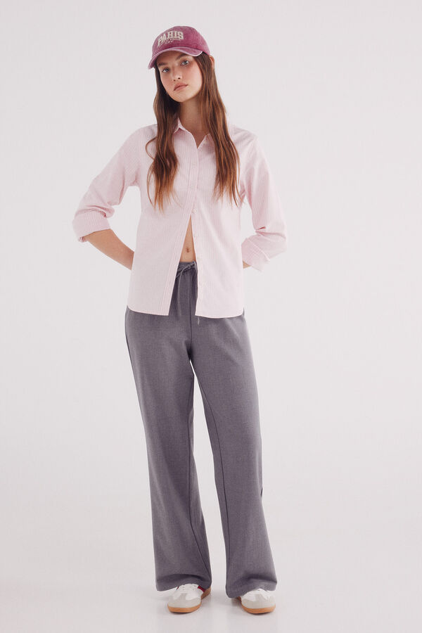 Springfield Camisa de algodão Oxford rosa