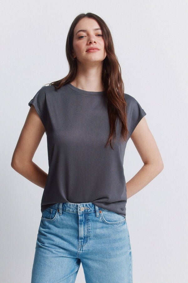 Springfield Basic studded T-shirt grey