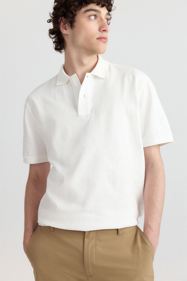 Springfield Polo slim fit com estrutura bege
