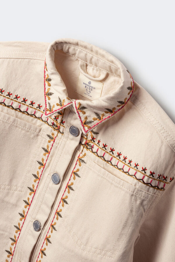 Springfield Kids Jaqueta bordada de menina branco