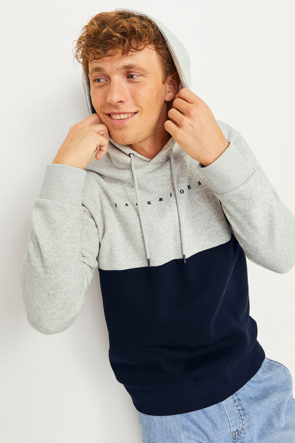 Jack & Jones Sudadera relaxed fit colorblock blanco