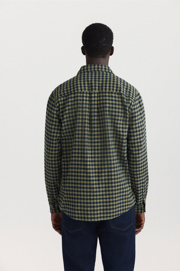 Springfield Camisa de flanela estampado vichy verde