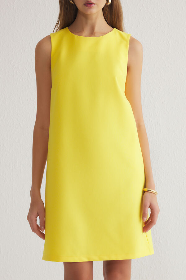 Trendyol Vestido mini sin mangas amarillo