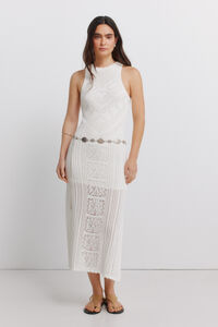 Springfield Vestido midi em malha pointelle