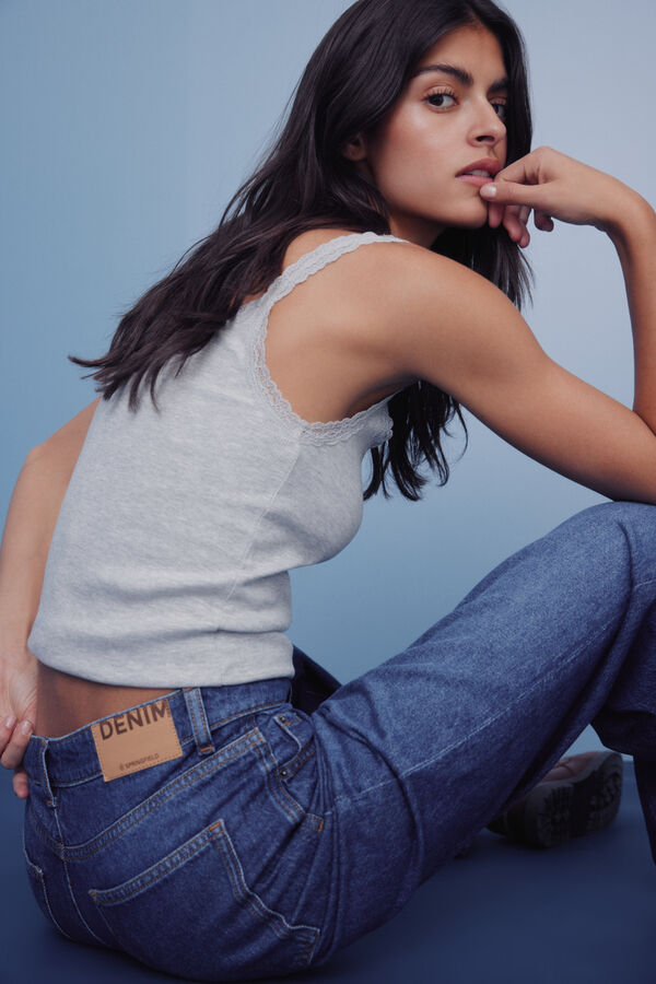 Springfield Jeans wide leg azul