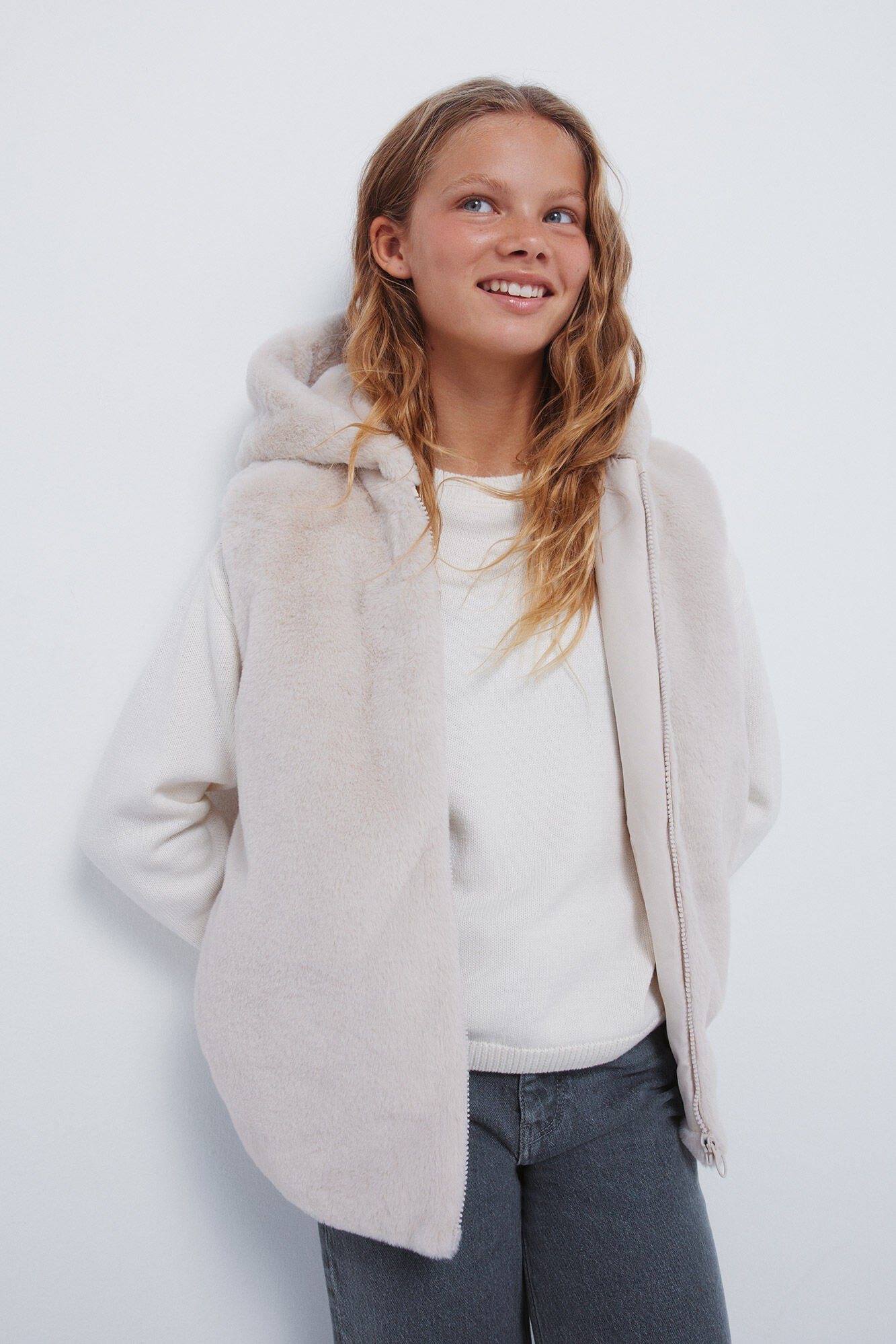 Springfield Kids Colete de pele de menina