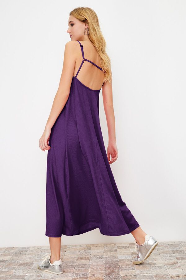 Trendyol Vestido maxi com costas abertas rosa