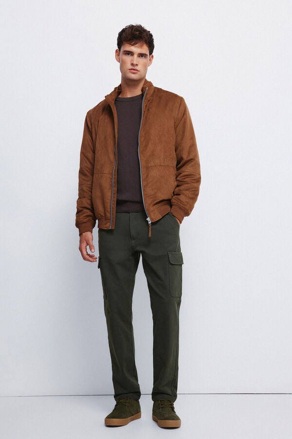 Springfield Blusão acolchoado com efeito de camurça camel