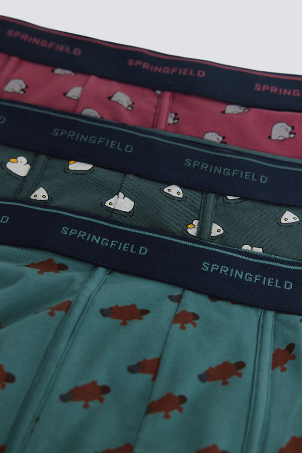 Springfield Pack 3 boxers animales burdeos