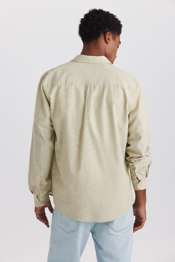 Springfield Camisa tipo lino kaki
