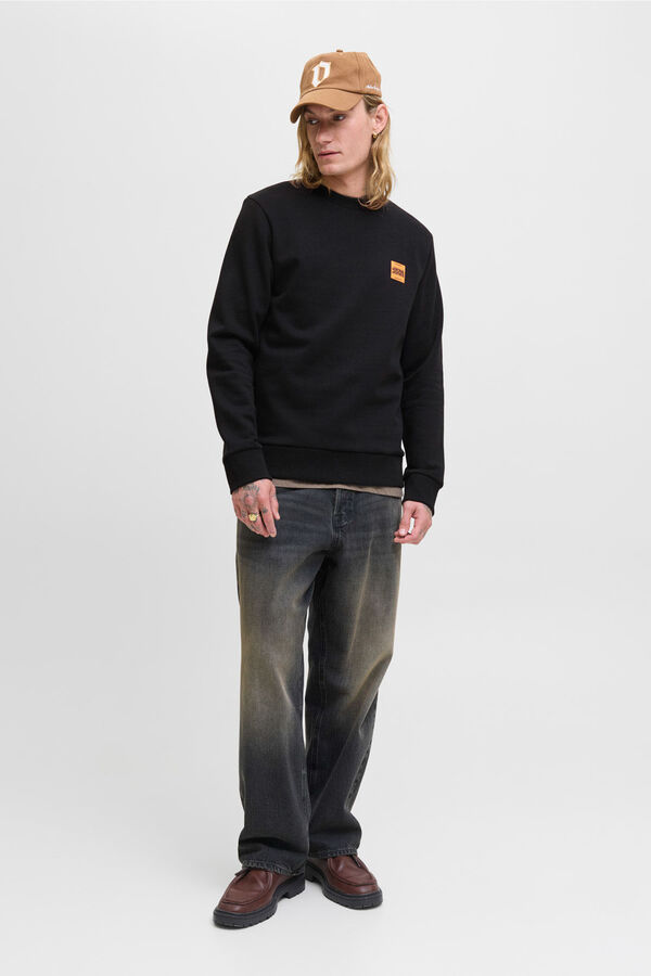 Jack &amp; Jones Sweatshirt com logo contrastante preto