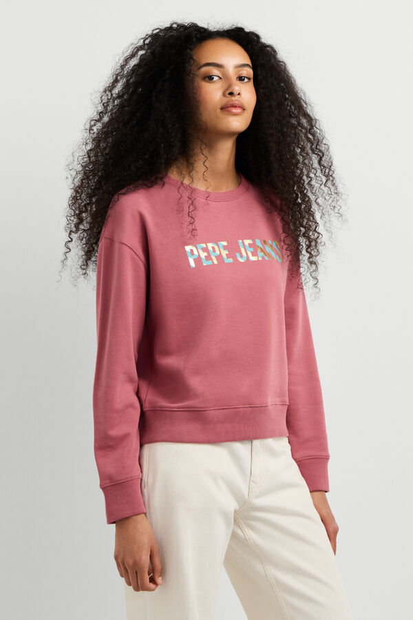 Pepe Jeans Sweatshirt gola redonda logo rosa