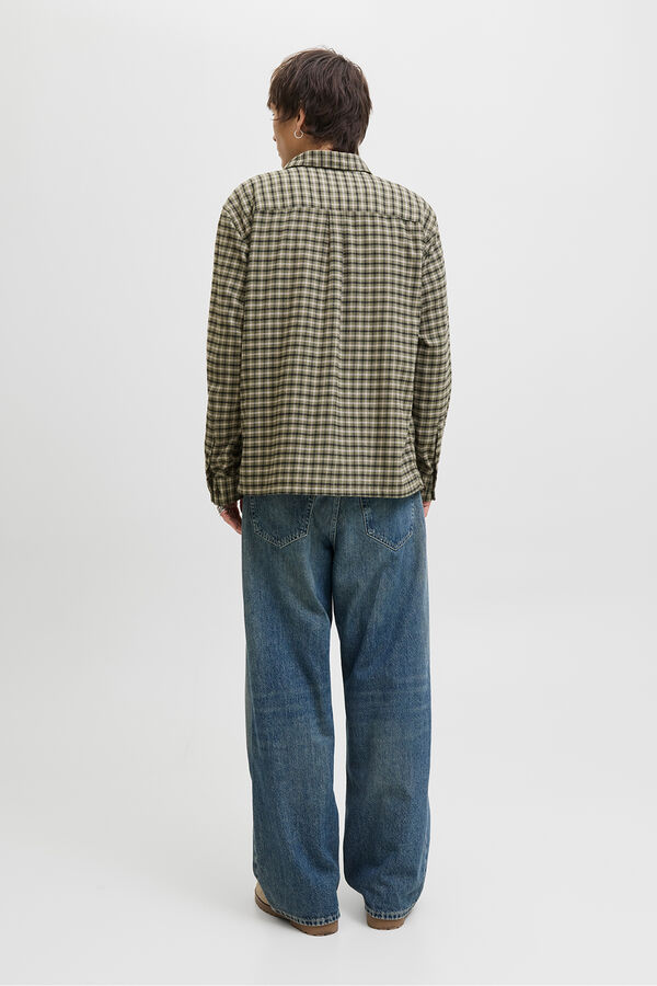 Jack & Jones Camisa xadrez regular fit cru