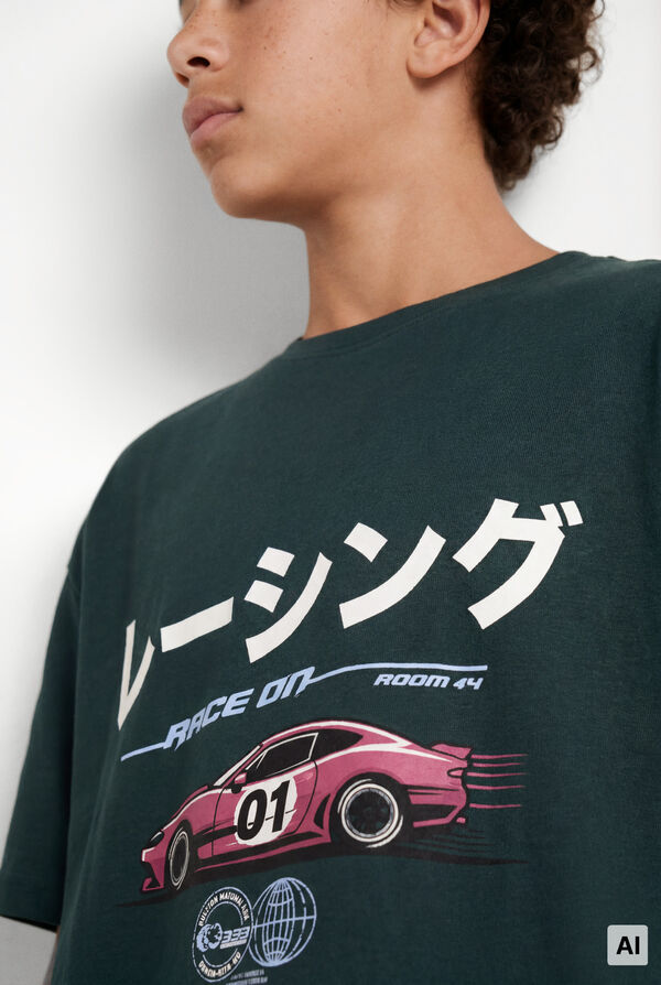 Springfield Kids T-shirt de manga curta carro vermelho crian&ccedil;a verde