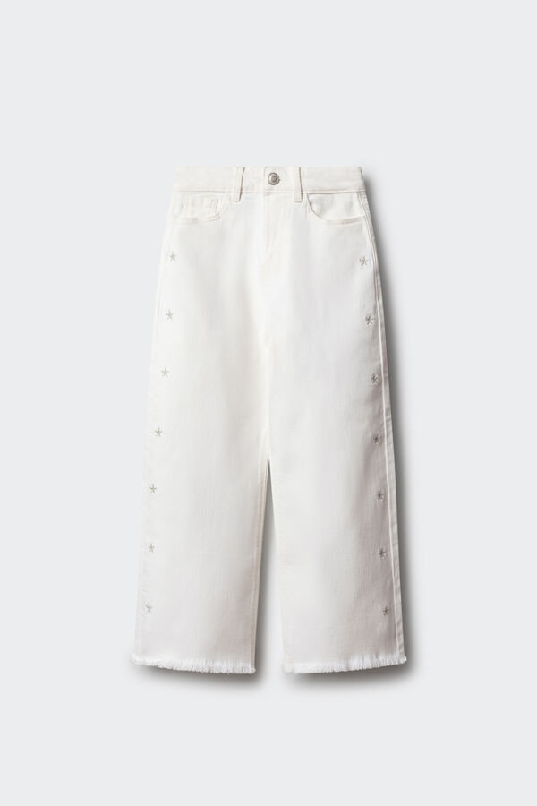 Springfield Kids Jeans wideleg para menina bege