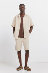 Springfield Bermuda lino relaxed fit beige