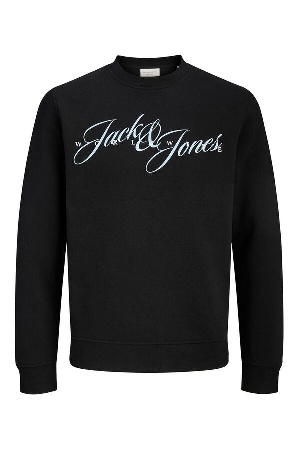 Jack & Jones PLUS Sweatshirt com logo frontal preto
