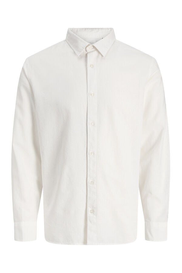 Jack & Jones PLUS Camisa manga comprida em linho branco