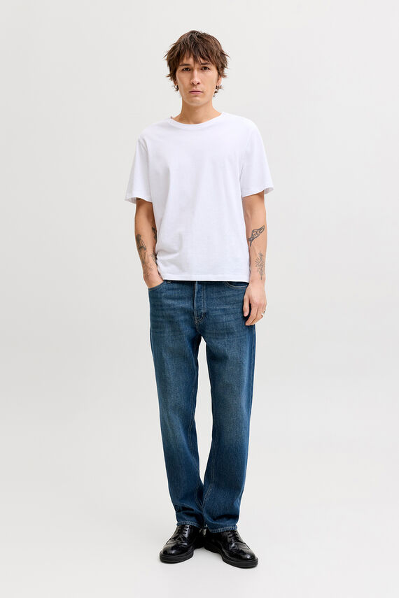 Jeans relaxed tiro alto algodón