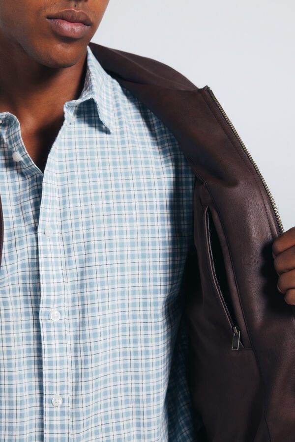 Springfield Blusão efeito pele cru