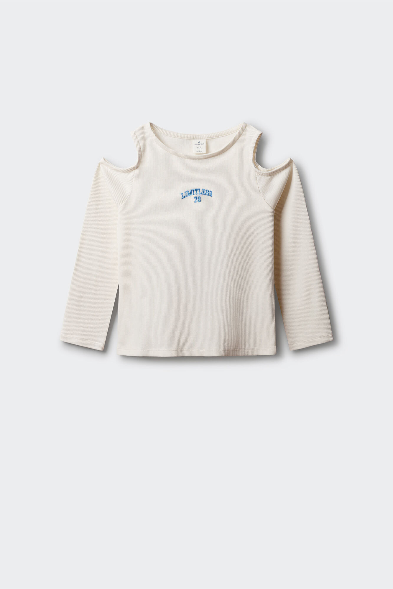 Springfield Kids T-shirt manga comprida ombro descoberto canelada de menina