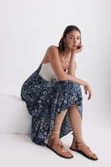 Springfield Vestido midi estampado em crochet azul