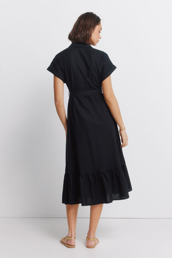 Springfield Linen shirt dress black