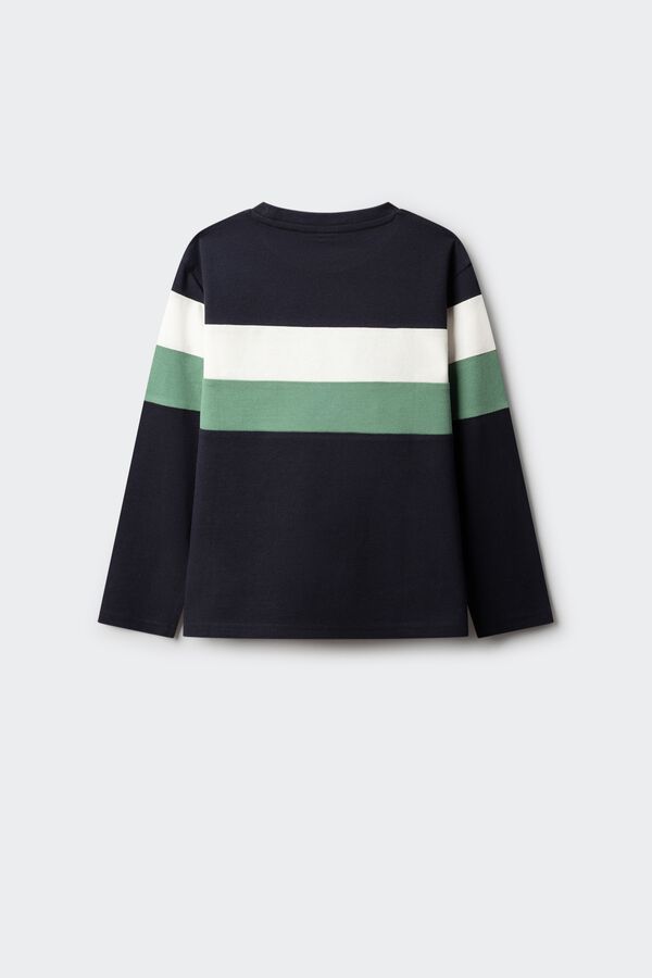 Springfield Kids T-shirt manga comprida b&aacute;sica para menino azul