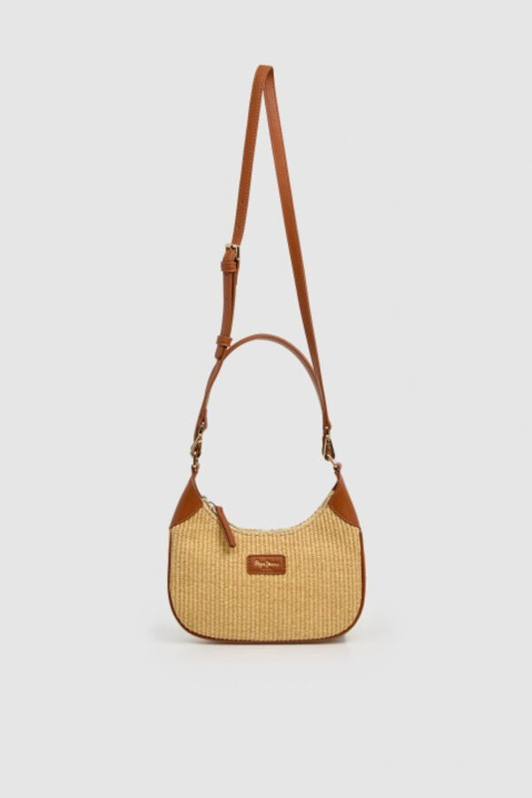 Pepe Jeans Mala de palha com fecho-&eacute;clair cru